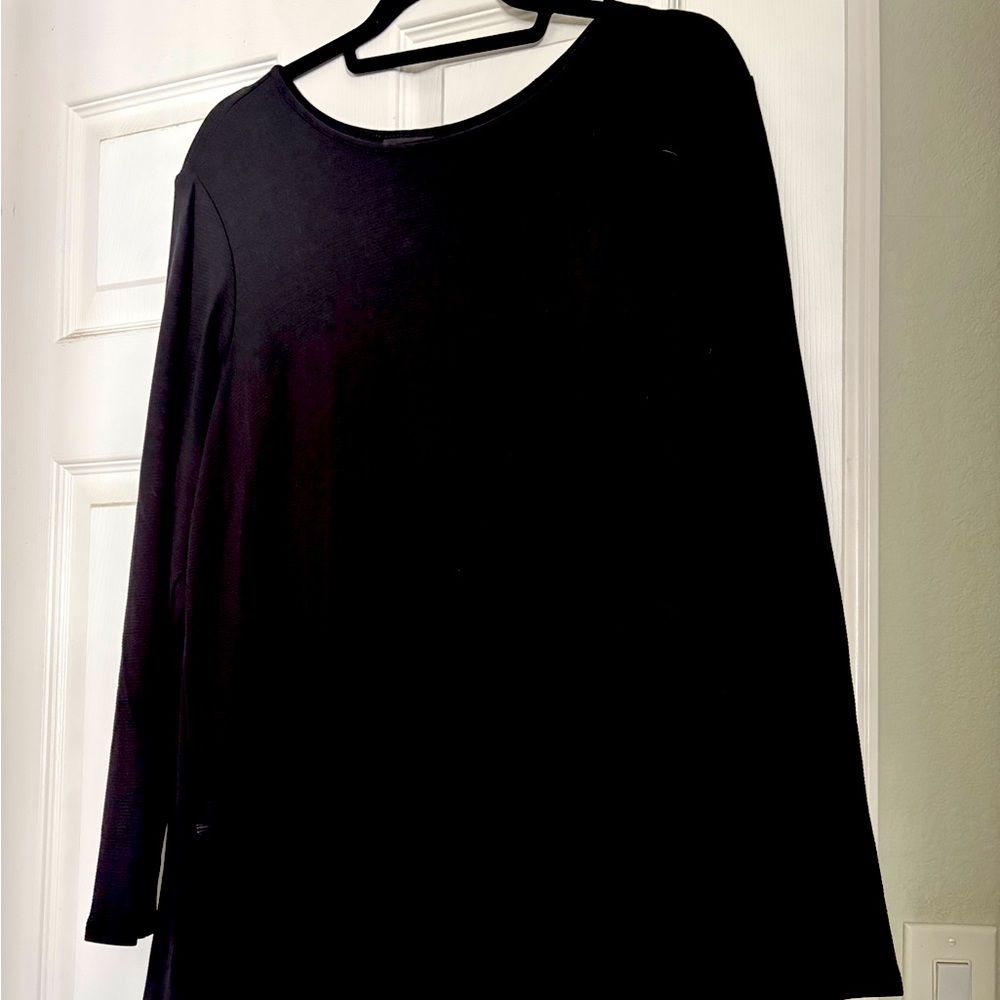 J. Jill Black Long Sleeve Blouse with White Trim